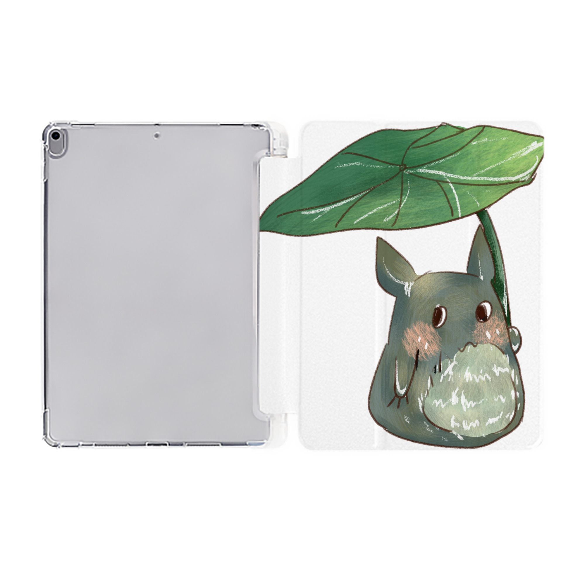 （画像用） となりのトトロ 草壁メイ 草壁サツキ My Neighbor Totoro Satsuki Kusakabe Mei Kusakabe IPad ケース ペン収納付き 三つ折りスタンド PUレザー×シリコン 対応機種9.5/10.5/10.9インチ